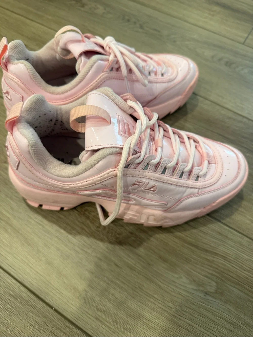 Fila Women's Pink Lace-Up Chunky Sneakers